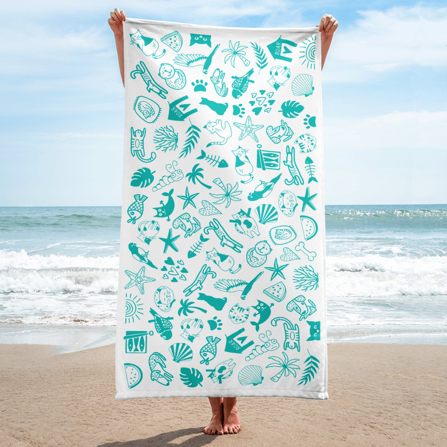 Island Life- White Beach Towel
