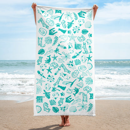 Island Life- White Beach Towel