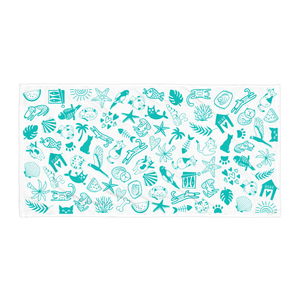 Island Life- White Beach Towel