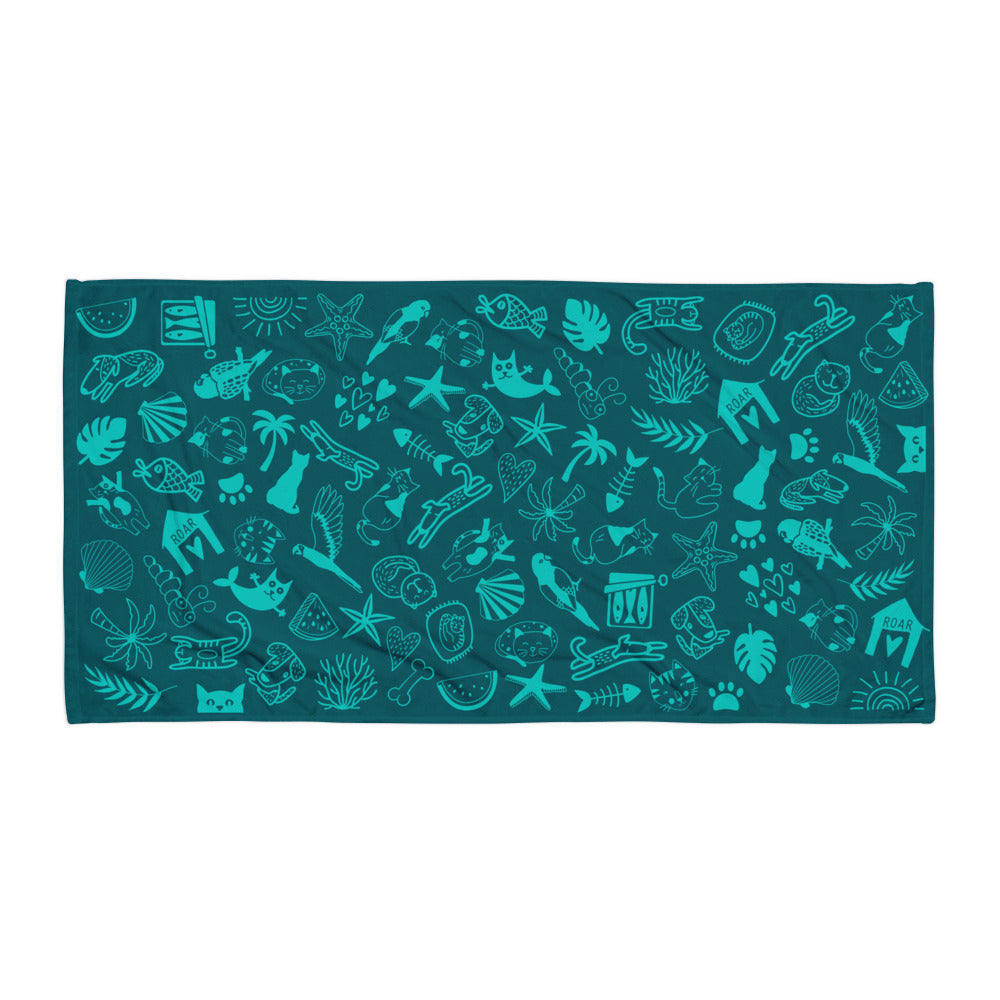 Island Life- Teal Beach Towel