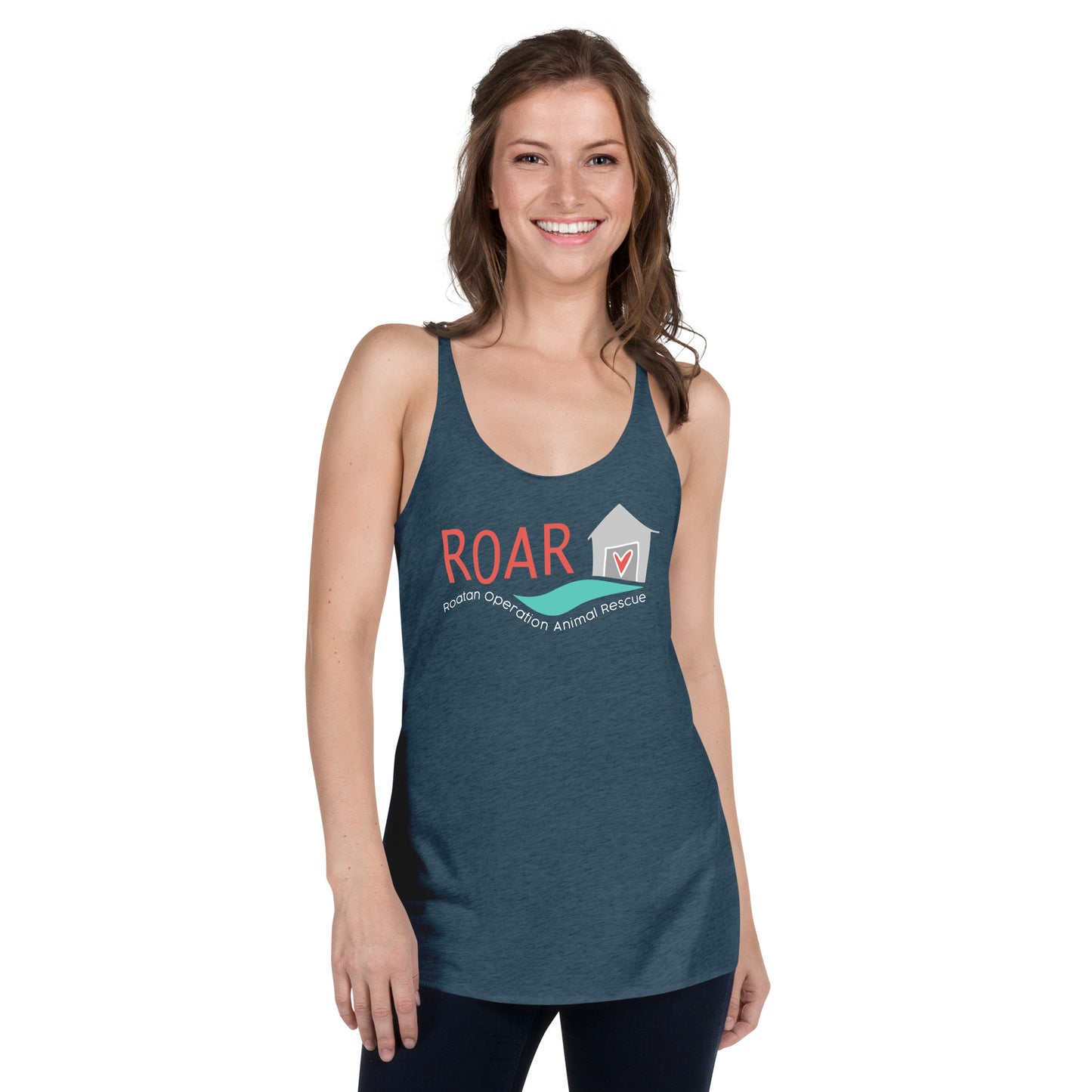 Dog House ROAR- Indigo Women's Racerback Tank