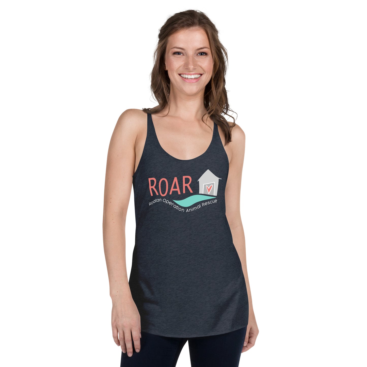 Dog House ROAR- Navy Women's Racerback Tank