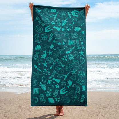Island Life- Teal Beach Towel